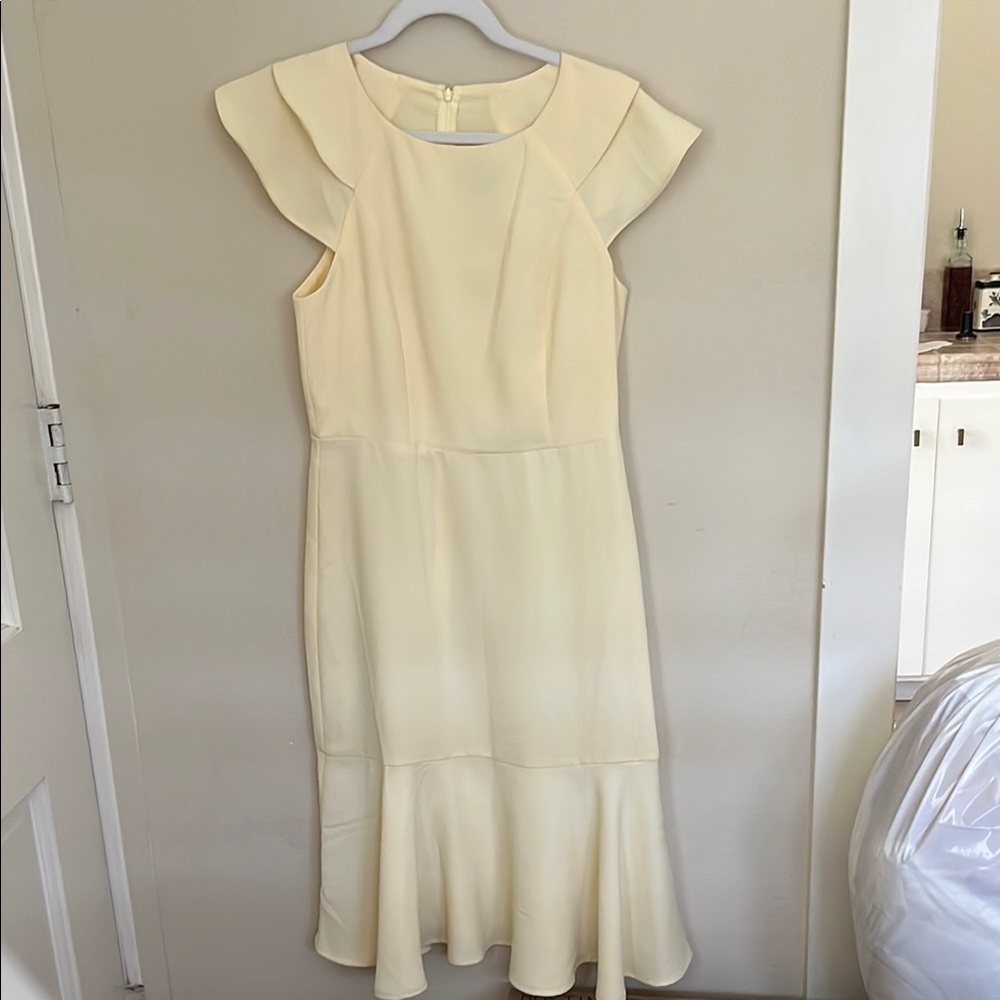 Elegant Butter Yellow Midi Dress